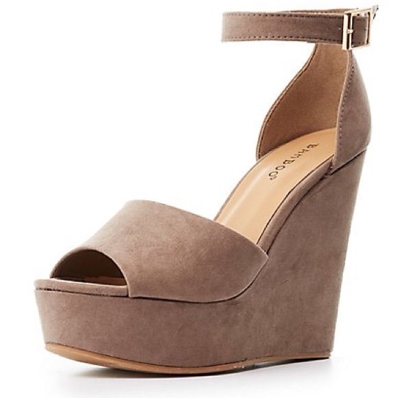 Ankle Strap Olive Green Two-Piece Wedge Sandals